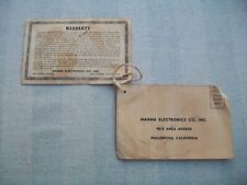 Vintage Early 1950s Magnatone Amplifier Warranty/Wiring Schematic picture