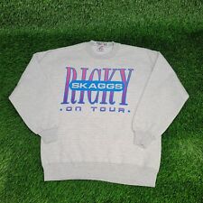 Vintage 90s Ricky-Skaggs Sweatshirt L (Tag XL) Gray Puff-Print Country-Music picture