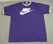 Vintage Nike Shirt Men's Size XL Center Swoosh White Check Y2K 2000 Purple picture
