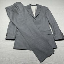 Vintage Hugo Boss Suit Mens 38S Gray Pinstripe Three Button Jacket 32X30 Slacks picture