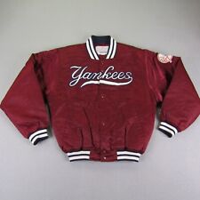 Vintage New York Yankees Jacket Men Large Red Starter Satin MLB Baseball Quilted picture