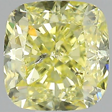 GIA Certified 1 Carat Natural Fancy Intense Yellow Cushion Cut Loose Diamond picture