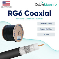 RG6 Coaxial Cable Outdoor Direct Burial 18AWG Quad Shield Wire 500FT - 1000FT picture