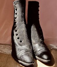 1890s Victorian Suede Leather Button Boots  picture