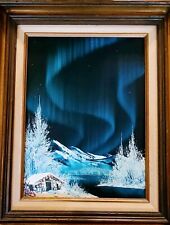 Bob Ross 1981 12X16 Northern Lights painting with letter of Authenticity picture