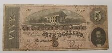 T-69 1864 $5 Confederate States Note S/N 4076 VF Very Fine LOW SERIAL NUMBER picture