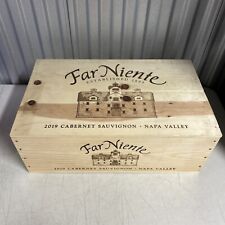 Far Niente 2019 Cabernet Sauvignon Wooden Crate Storage Box W/ Lid For 6 Bottles picture