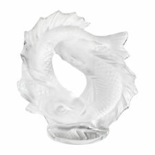 LALIQUE CRYSTAL DOUBLE FISH SCULPTURE SMALL #10672800 BRAND NIB OCEAN SAVE$ F/SH picture