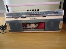 Pink Sharp QT-248 AM/FM Cassette Boom Box, 1980s - Tested, Radio working picture