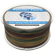 Reaction Tackle Braided Fishing Line Green Camouflage 4 and 8 Strand Braid picture