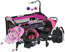 Newborn Baby Litrle Girl Combo Stroller With Car Seat Playard Diaper Bag Rocker picture