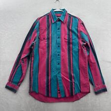Vintage Wrangler Shirt Mens LT Tall 16.5/36 Western Brushpopper Striped Rodeo picture