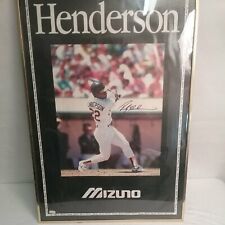 Rickey Henderson Autographed Poster Vintage 24x36 HUGE Oakland A’s  picture