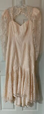 Vtg Junior’s 9/10 Charisma by Bel Aire Pink Lace Mermaid W/rose Dress USA picture