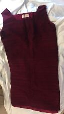 1963 Vintage Wool Dress Mykonos Greece Burgundy Sheath Lined Fabric Sewing M/L picture