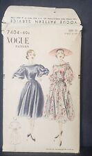 1951 Vogue Pattern 7404 Vintage Design DRESS & BELT/SASH SIZE 12 unused 30