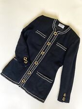 Chanel Boutique Vintage Black Tweed Jacket Blazer picture