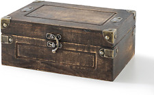 Sydney Decorative Wooden Treasure Chest: Timeless Masculine Fir Wood Box, Vintag picture