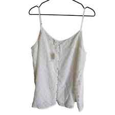 Maurices Womens Sz XL Cream and Gold Button Front Cami Blouse NEW picture