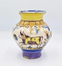 19TH CENTURY SPANISH POLYCHROME FAIENCE VASE picture