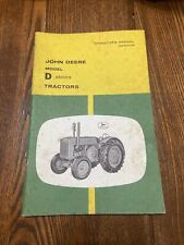 Rare John Deere D Tractor Operator's Manual OMR2008 picture