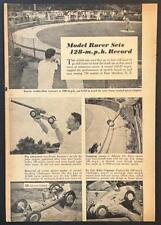 “Model Racer Sets 128mph Record” 1948 article Dooling Challenger +Tether Ram Jet picture