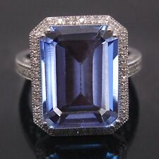 14KT Gold & 3.50ct  Natural Blue Tanzanite With Diamond Ring picture