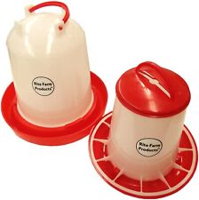 COMBO*MEDIUM RITE FARM PRODUCTS 1.6 GAL & 6.6LB WATERER & FEEDER CHICKEN POULTRY picture