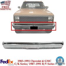 Front Bumper Chrome w/o Impact Strip Holes For 1983-1991 Chevy & GMC C/K Series picture