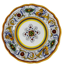 Vintage 1970s 1980s Fima Deruta Italy Signed Raffaellesco Pottery Dinner Plates picture