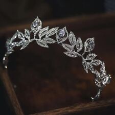 Vintage silver crown tiara floral diadem bridal prom birthday mothers day gift picture