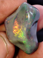 23.90 Cts Natural Black Ethiopian Opal Polished Raw AAA Welo Fire Opal Gemstone picture