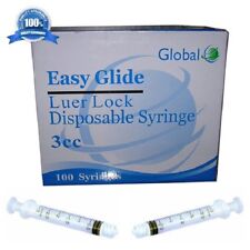 Easy Glide 3cc LUER LOCK SYRINGES 3mL STERILE BOX OF 100 NEW SYRINGE NO NEEDLE picture