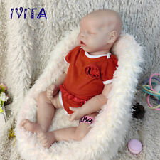 IVITA 18'' Silicone Reborn Baby Eyes Closed Sleeping Girl Doll Can Take Pacifier picture