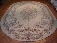 ANTIQUE HOOKED OVAL SHAPE RUG 11X18  UNUSUAL PIX-9198 picture
