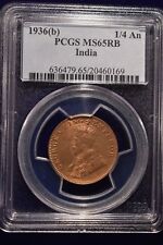 1936(b) British India 1/4 An ~~ PCGS MS65 RB ~~ picture