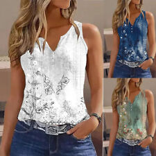 Womens Tank Tops Summer Sleeveless Cami Blouse Ladies Vest Tee T Shirt US picture