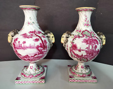 Antique French Sceaux Porcelain Vases, Couple, 13