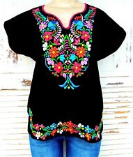 Mexican Embroidered Women's Blouse Assorted Sizes & Colors S To 3XL Peasant Top picture