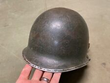 ORIGINAL WWII US ARMY M1 HELMET SHELL, FRONT SEAM, ORIGINAL PAINT, NAMED picture