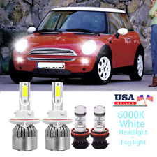 4x 6000K LED Headlight+Fog Light Combo Bulbs Kit For Mini Cooper 2009 2010-2017 picture