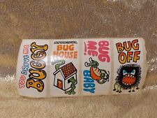 Vintage Late 70s Stickers New, Bug Theme, Cartoon, Lot Of 4 On Original Paper picture
