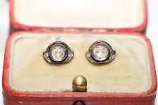 Victorian Circa 1900s 14k Gold Natural Rose Cut Diamond Decorated Earring picture