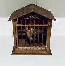 ANTIQUE GERMAN SQUEAKER ROOSTER HOUSE TOY WOODEN SOUND WORKING picture
