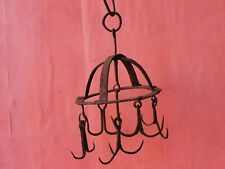 ANTIQUE VERY RARE OLD HAND FORGED WROUGHT IRON HOOK HANGER 19th DRAW WELL picture
