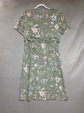 Vintage Dress Womens PM Green Floral Lagenlook Midi Cottagecore Retro Petite M picture