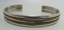 GOLD FILLED & STERLING SILVER CUFF BRACELET picture