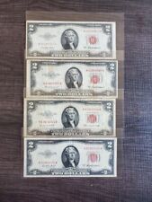 ✯1928-1963 Two Dollar Note Red Seals✯$2 Bill G-AU✯Old Paper Estate Lot Currency✯ picture