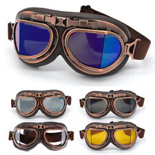 Motocross Goggles Vintage Leather Riding Glasses Cruiser Scooter Touring Eyewear picture