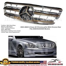 S430 S500 S55 S-Class Chrome Grille AMG Emblem Star 2003 2004 2005 2006 Hood New picture